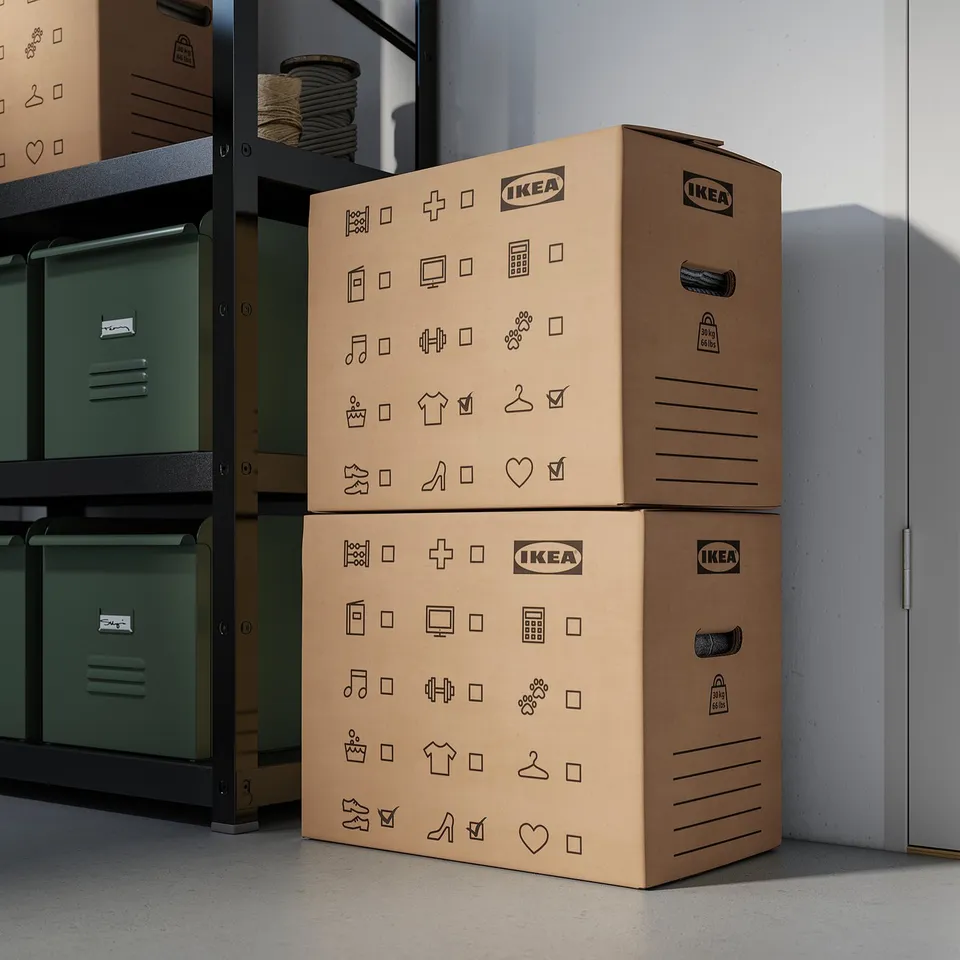 DUNDERGUBBE Moving box, brown, 50x31x40 cm/54 l