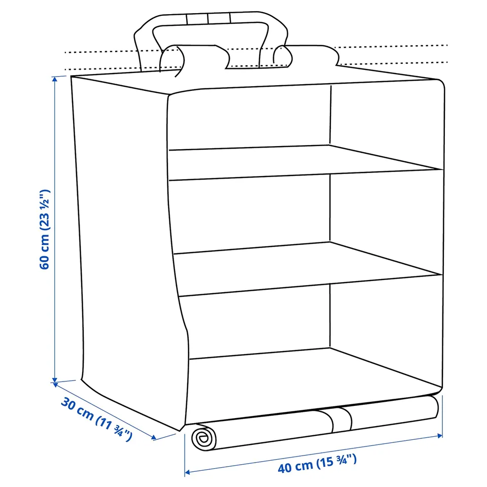 Illustration with measurements for the product: KOMPISHÄNG.