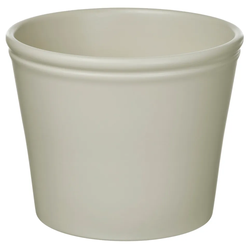 Cream korsarsbjorork planter - simple, cylindrical earthenware for plants