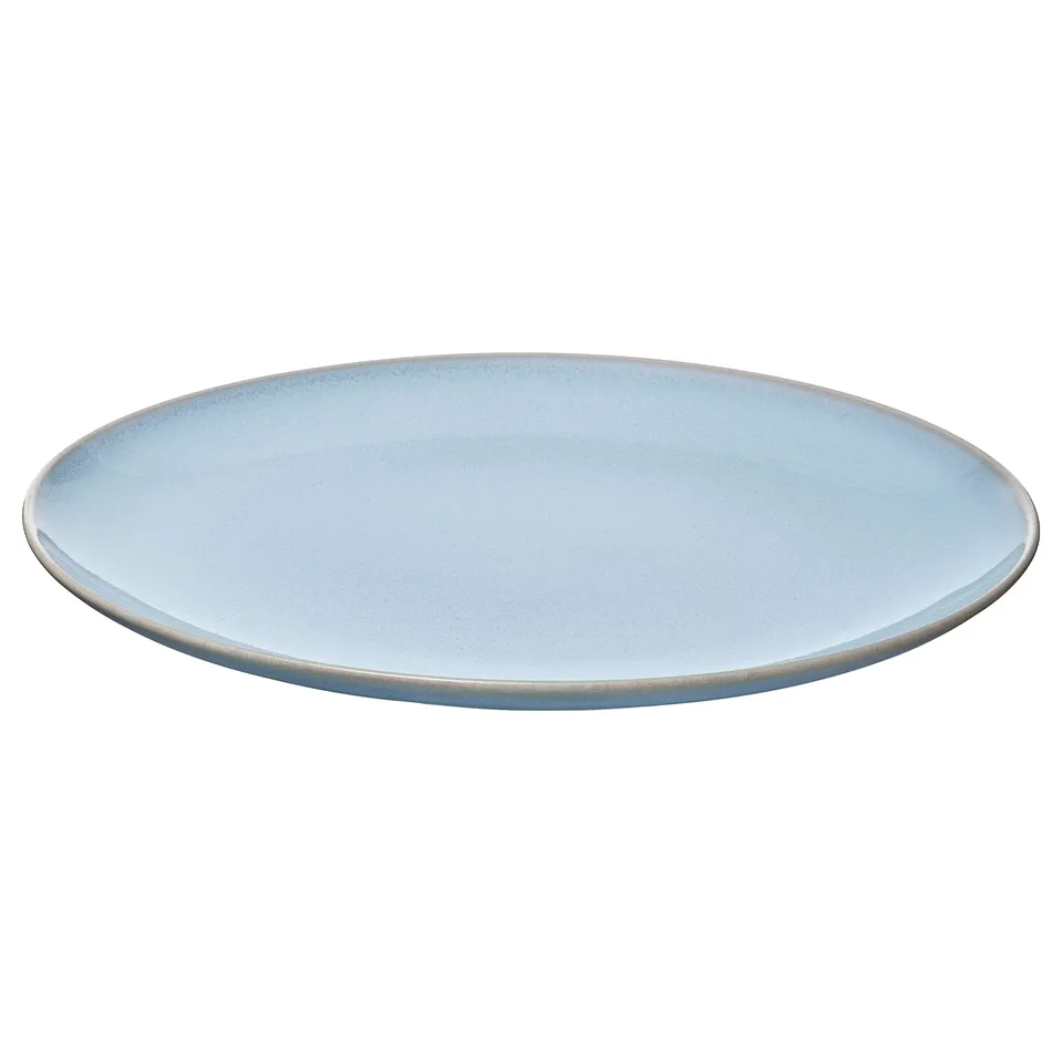 Light blue, round, smooth edged plate. FÄRGKLAR dinnerware, stoneware.