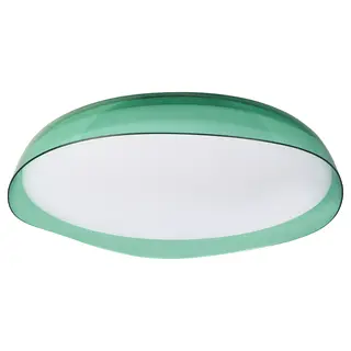 SJÖFARARE LED ceiling lamp, round green, Height 7.5 cm