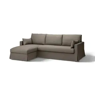 HYLTARP cover f 3-seat sofa w chs lng, left, Gransel grey-brown