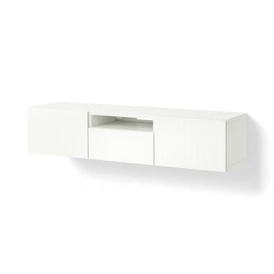 BESTÅ TV bench, white/Förvaltare white, 180x42x39 cm
