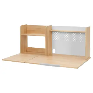 BERGLÄRKA desk top and shelf, birch, Width 120 x Depth 70 x Height 50 cm