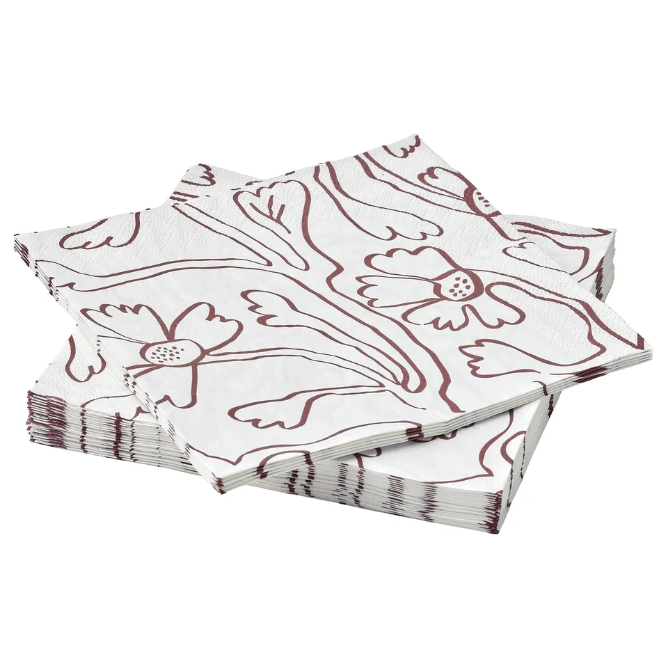 HÖSTAGILLE Paper napkin, patterned/Flowers, 33x33 cm