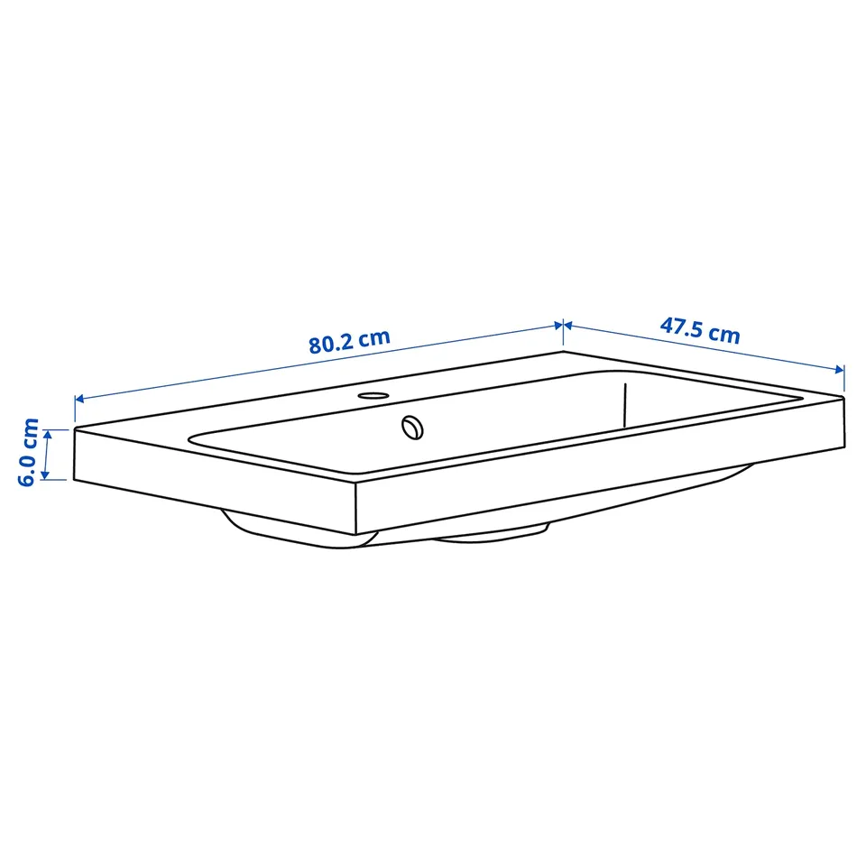 Illustration with measurements for the product: BACKSJÖN.