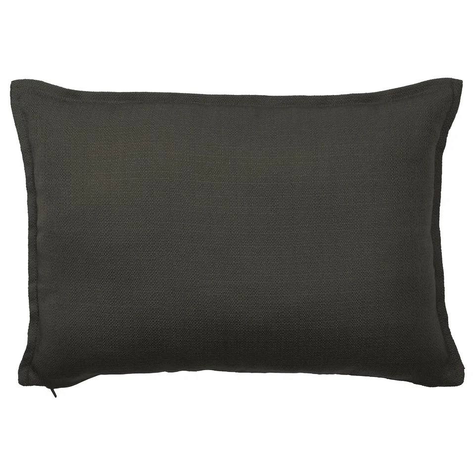 LAGERPOPPEL cushion cover in anthracite, rectangular with zip, textured matte finish.