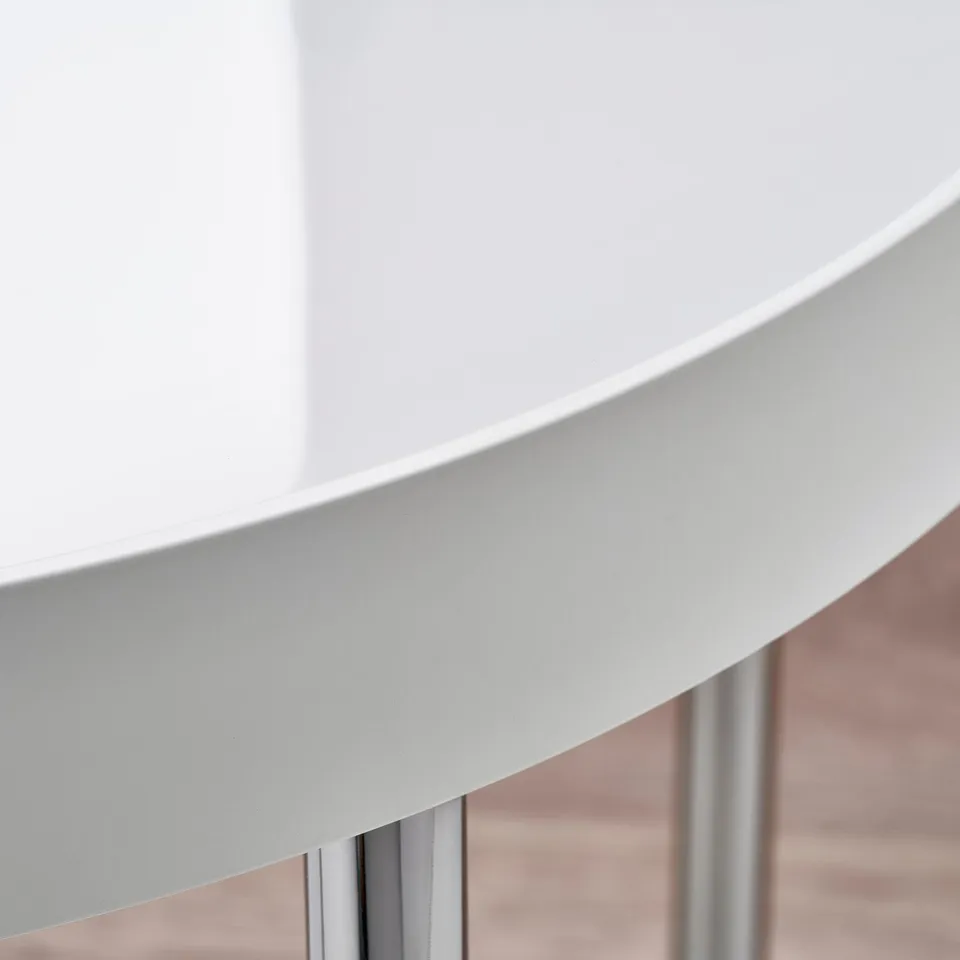 FRÖTORP Coffee table/side table, set of 2, white chrome-plated/white glass