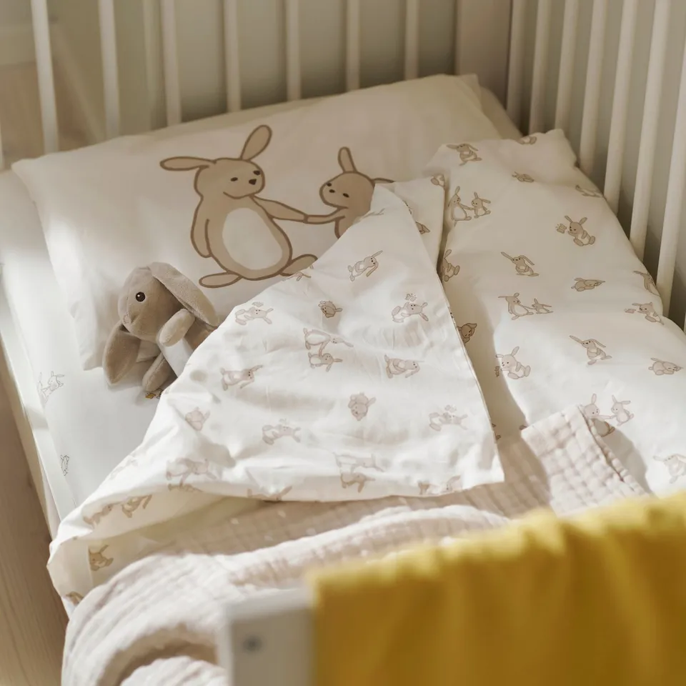 DVÄRGHARE Soft toy, bunny/beige, 21 cm