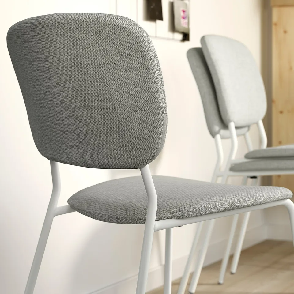 TONSTAD / VIHALS Table and 4 chairs, off-white/white Tibbleby beige/grey, 150x80 cm
