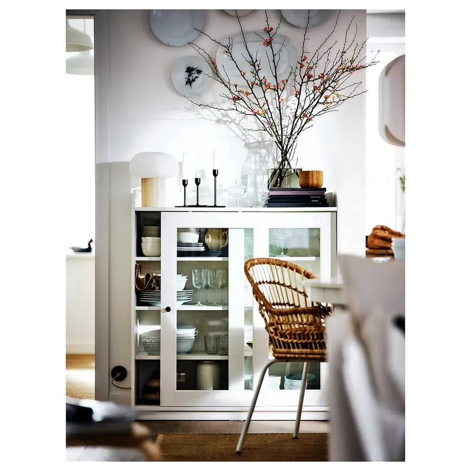 part: HAUGA glass-door cabinet
