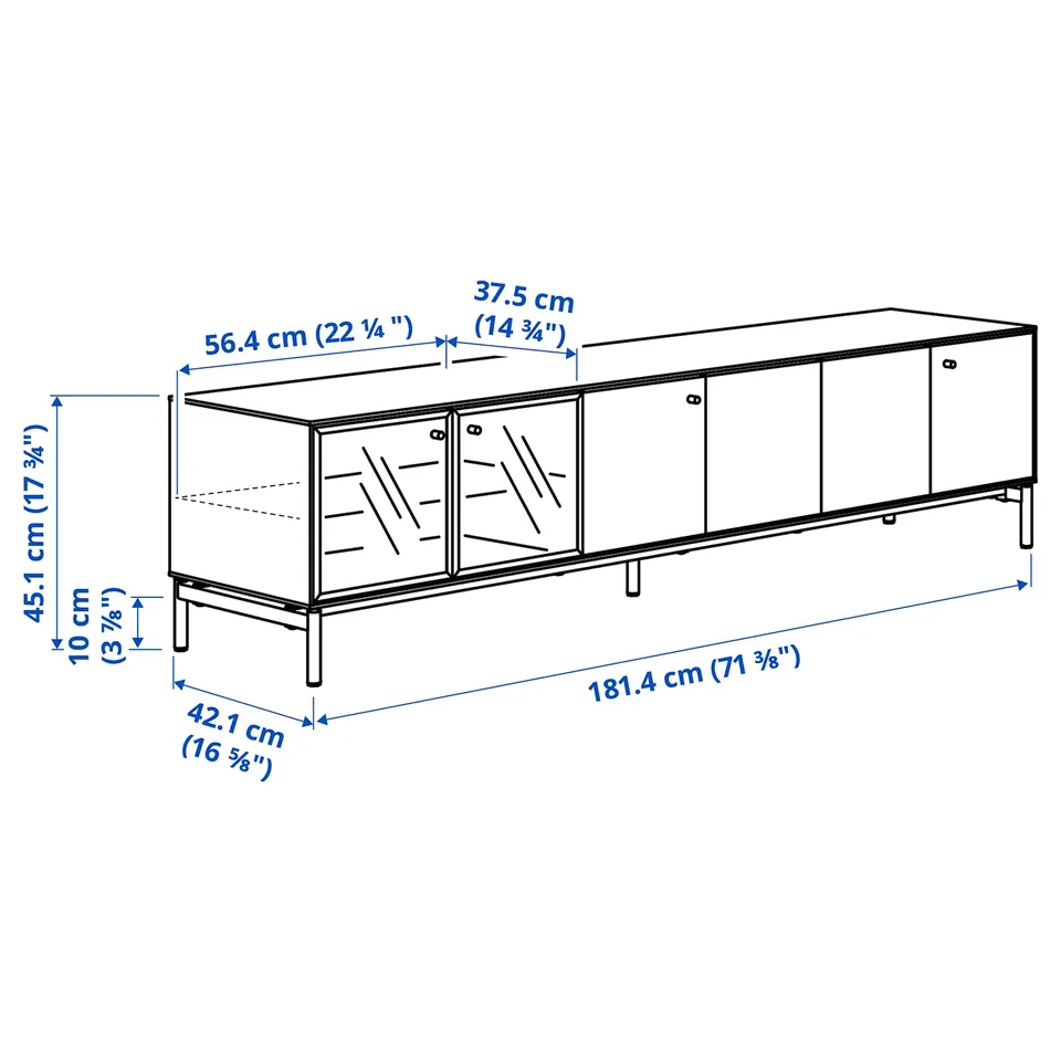 Illustration with measurements for the product: BOASTAD.