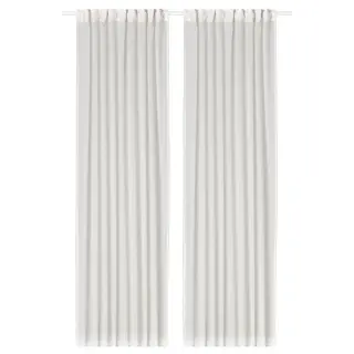 ROSENROBINIA sheer curtains, 1 pair, white/with heading tape, 145x250 cm