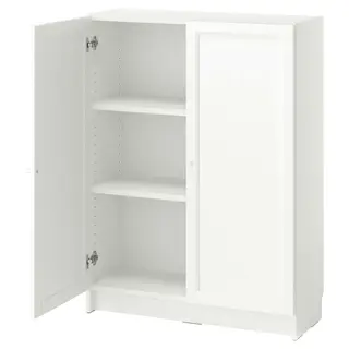 BILLY / OXBERG bookcase with doors, white, 80x30x106 cm