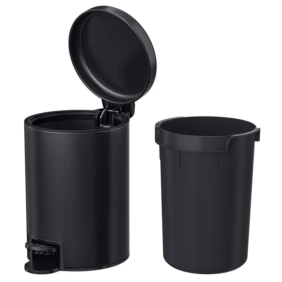 GANSJÖN Waste bin, black, 3 l