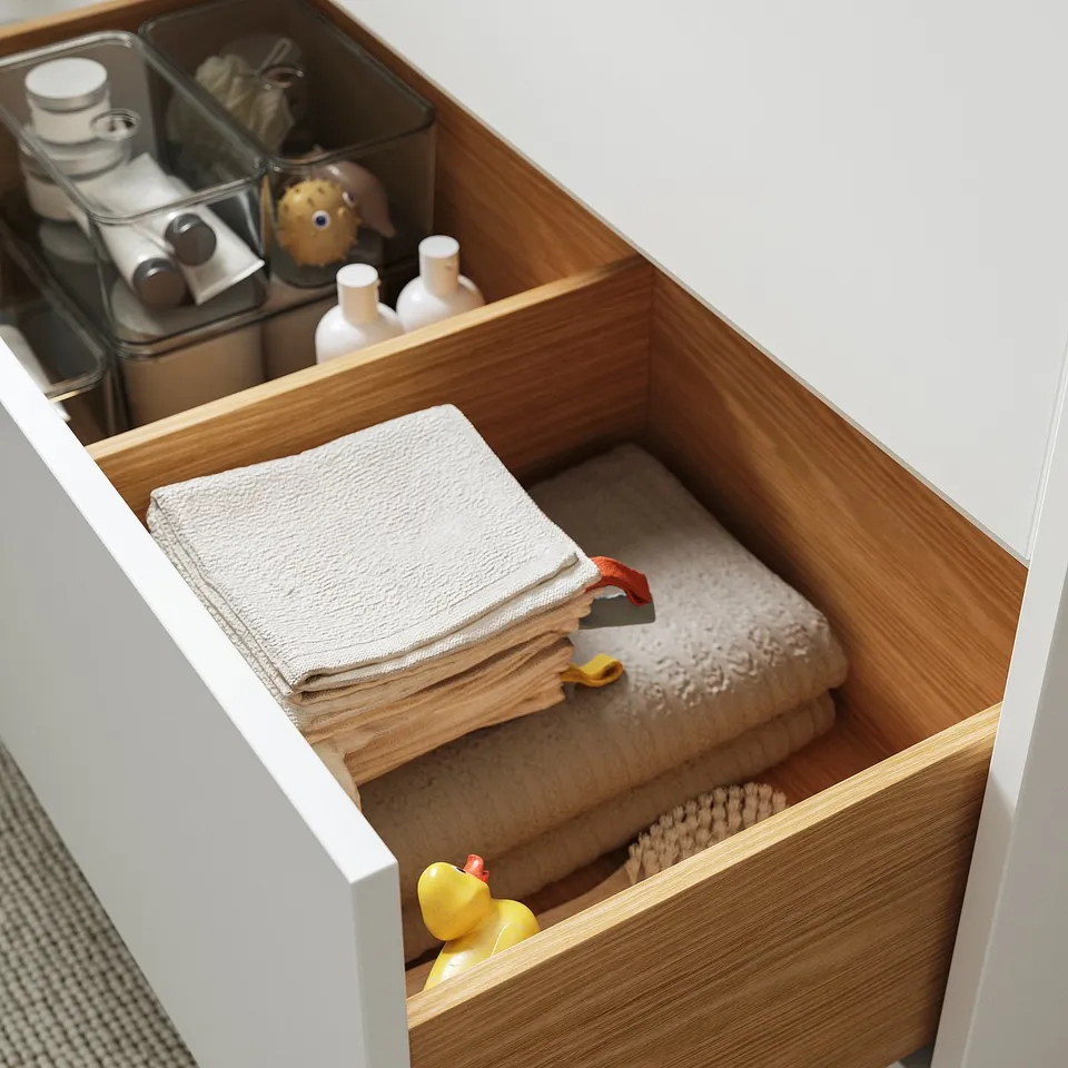 HAVBÄCK / ORRSJÖN Wash-stnd w drawers/wash-basin, white, 62x49x69 cm