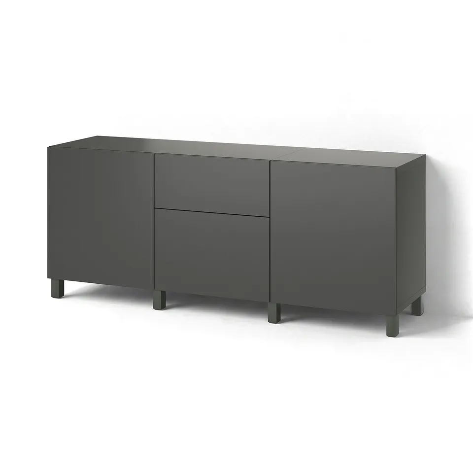 BESTÅ Storage combination with drawers, dark grey/Lappviken/Stubbarp dark grey, 180x42x74 cm