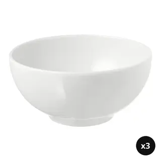 IKEA set: bowl x3, rounded sides white, 13 cm
