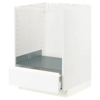 METOD / MAXIMERA base cabinet for oven with drawer, white/Voxtorp matt white, 60x60x80 cm