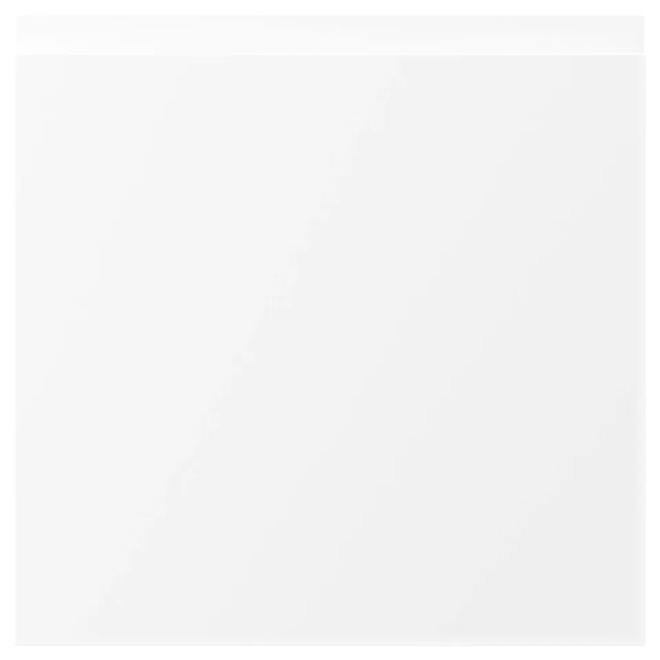 VOXTORP matte white kitchen door, smooth modern design with integrated handles.
