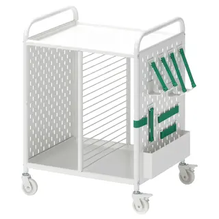 BRÄNNBOLL shelving unit on castors, white, 56x62 cm