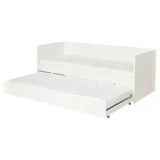 VIHALS day-bed w trundle bed/2 mattresses, white/Åfjäll medium firm, 80x200 cm