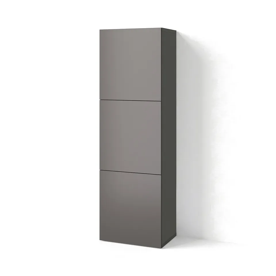 BESTÅ Shelf unit with doors, dark grey/Lappviken dark grey, 60x42x193 cm