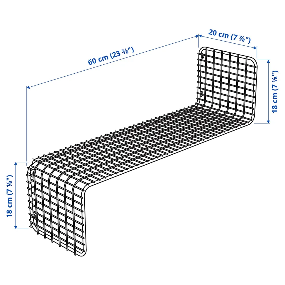 Illustration with measurements for the product: SVENSHULT.
