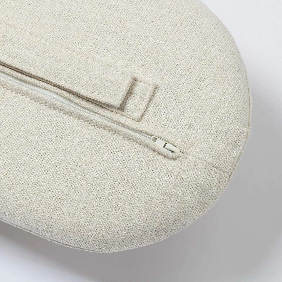 Circular cushion with zip, high-quality fabric