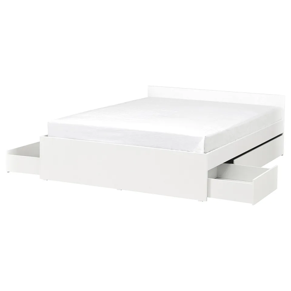 part: VIHALS bed frame with 4 storage boxes
