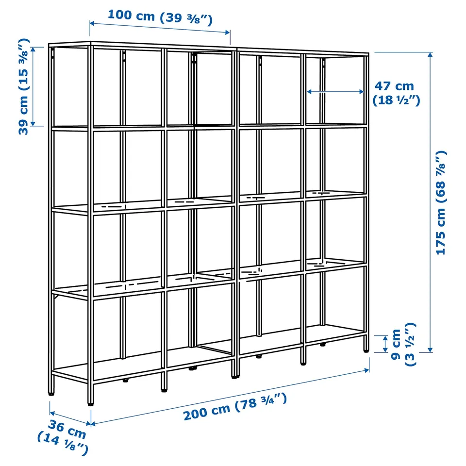 Illustration with measurements for the product: VITTSJÖ.