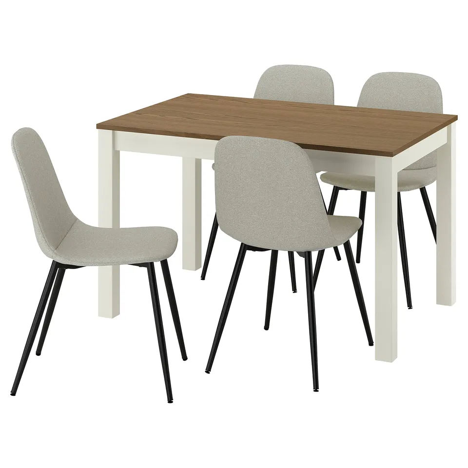 ÅLHULT / NORDMANSSKÄR Table and 4 chairs, beige/brown/Tonerud grey black, 120x80 cm
