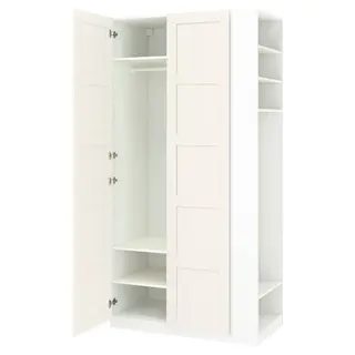 PAX / BERGSBO wardrobe combination, white white/white, 120x60x236 cm