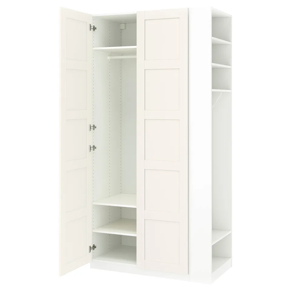 PAX / BERGSBO Wardrobe combination, white white/white, 120x60x236 cm