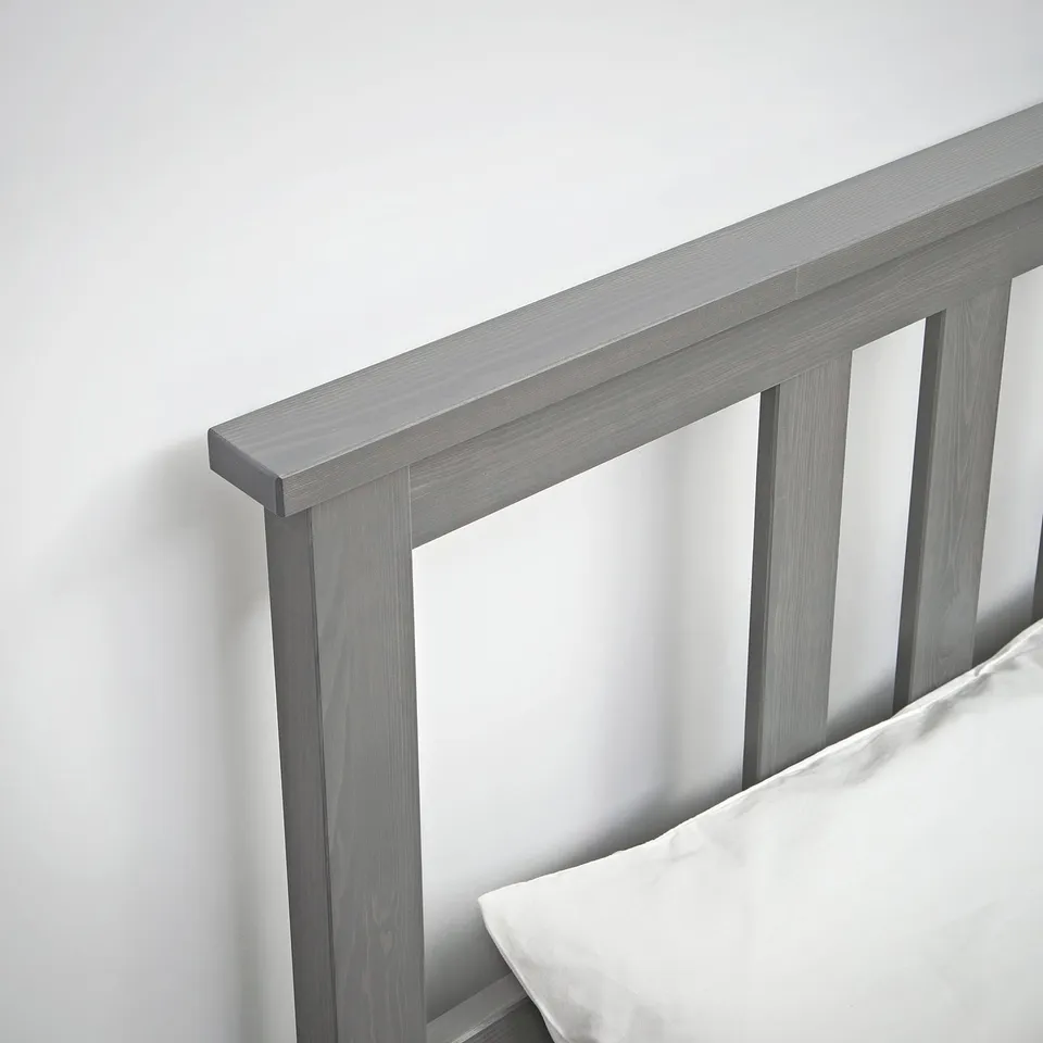Grey wood bed frame, quality finish