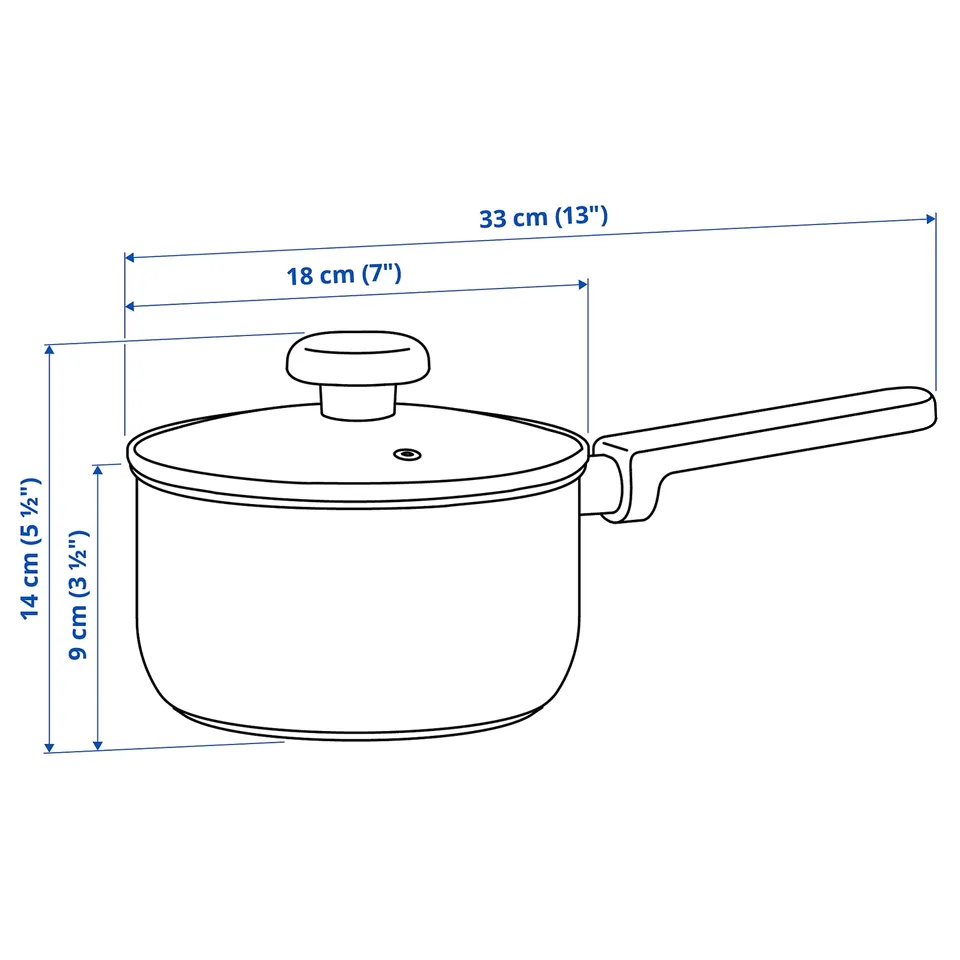 Illustration with measurements for the product: MIDDAGSMAT.