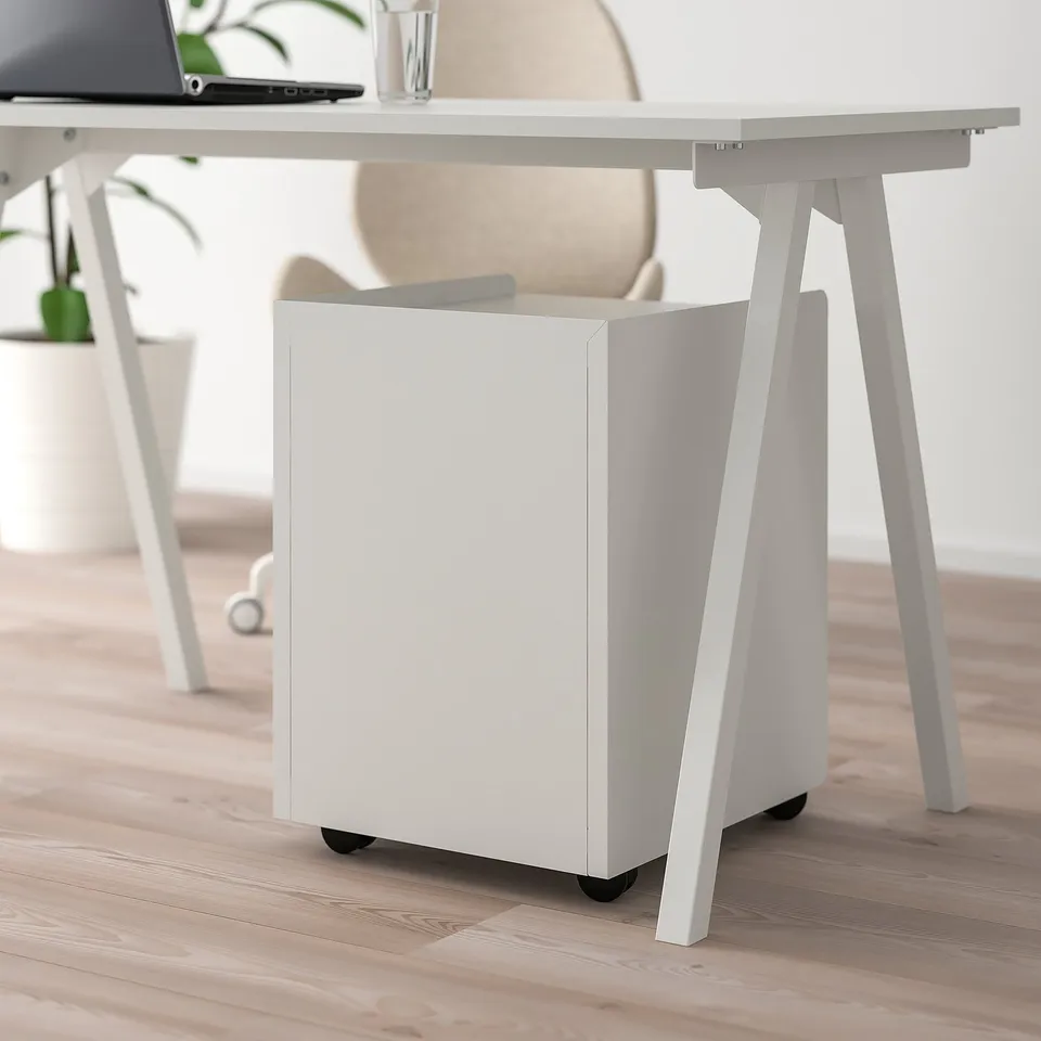 TROTTEN Drawer unit w 3 drawers on castors, white