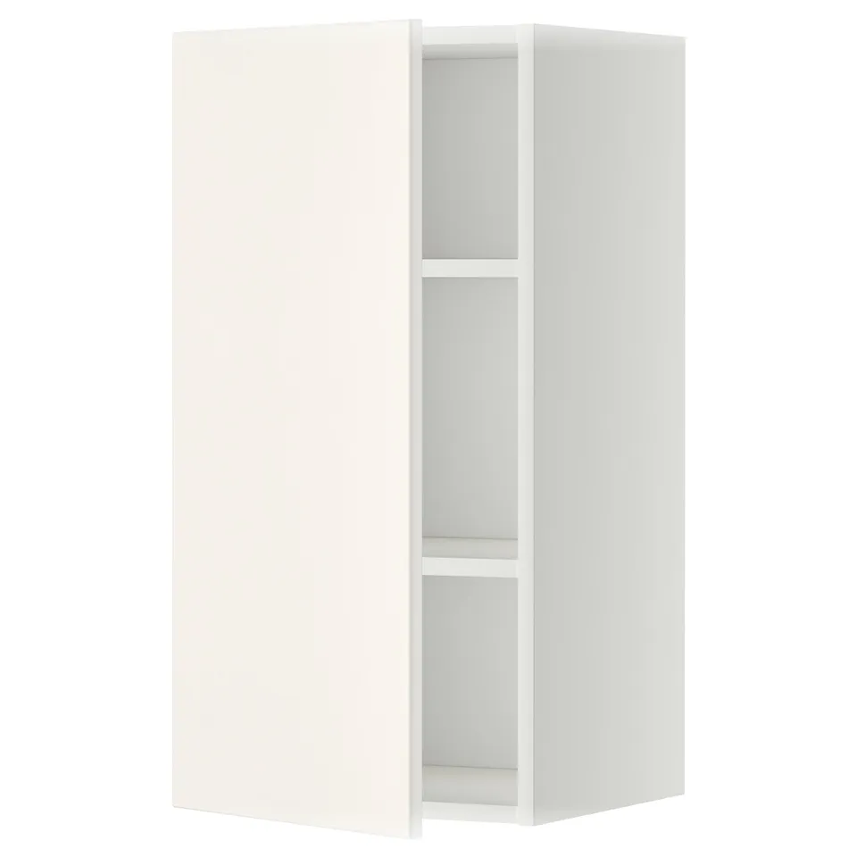 White METOD kitchen cabinet, rectangular with adjustable shelf.