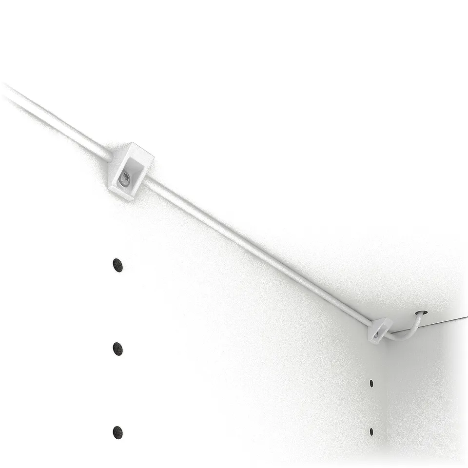 Image shows led light strips bracket. Mounts inside wardrobe, activates by sensor.