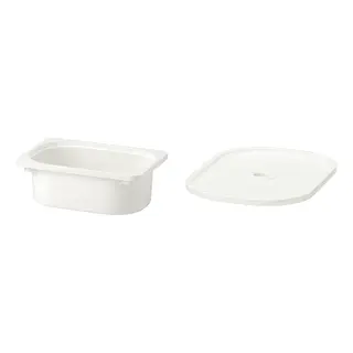 box + lid set: storage box + lid, white, 20x30x10 cm