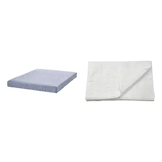 LUDDROS/VADSÖ set: sprung mattress + mattress protector, extra firm/light blue, 150x200 cm