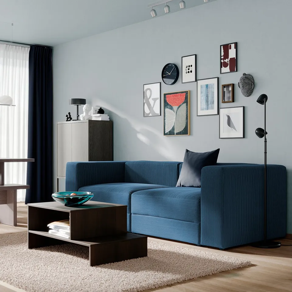 JÄTTEBO 3-seat modular sofa, Samsala dark blue