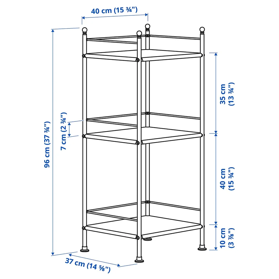 Illustration with measurements for the product: FRÖSJÖN.