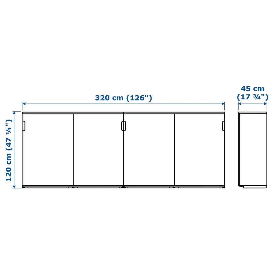 Illustration with measurements for the product: GALANT.