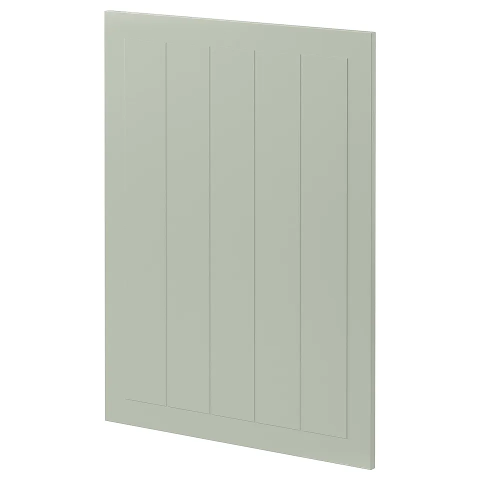 METOD kitchen cabinet in green, panelled style, rectangular, light material.