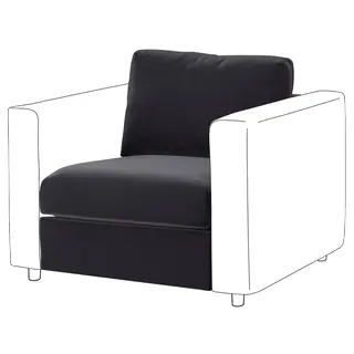 VIMLE 1-seat section, Djuparp dark grey, Width 71 x Depth 98 cm