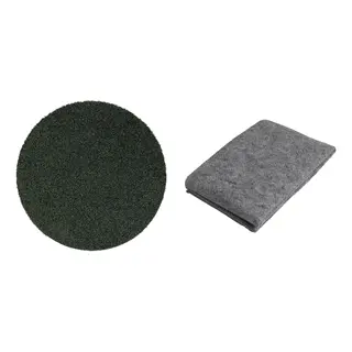 STOPP/VINDEBÄK set: rug, high pile + rug underlay with anti-slip, dark green
