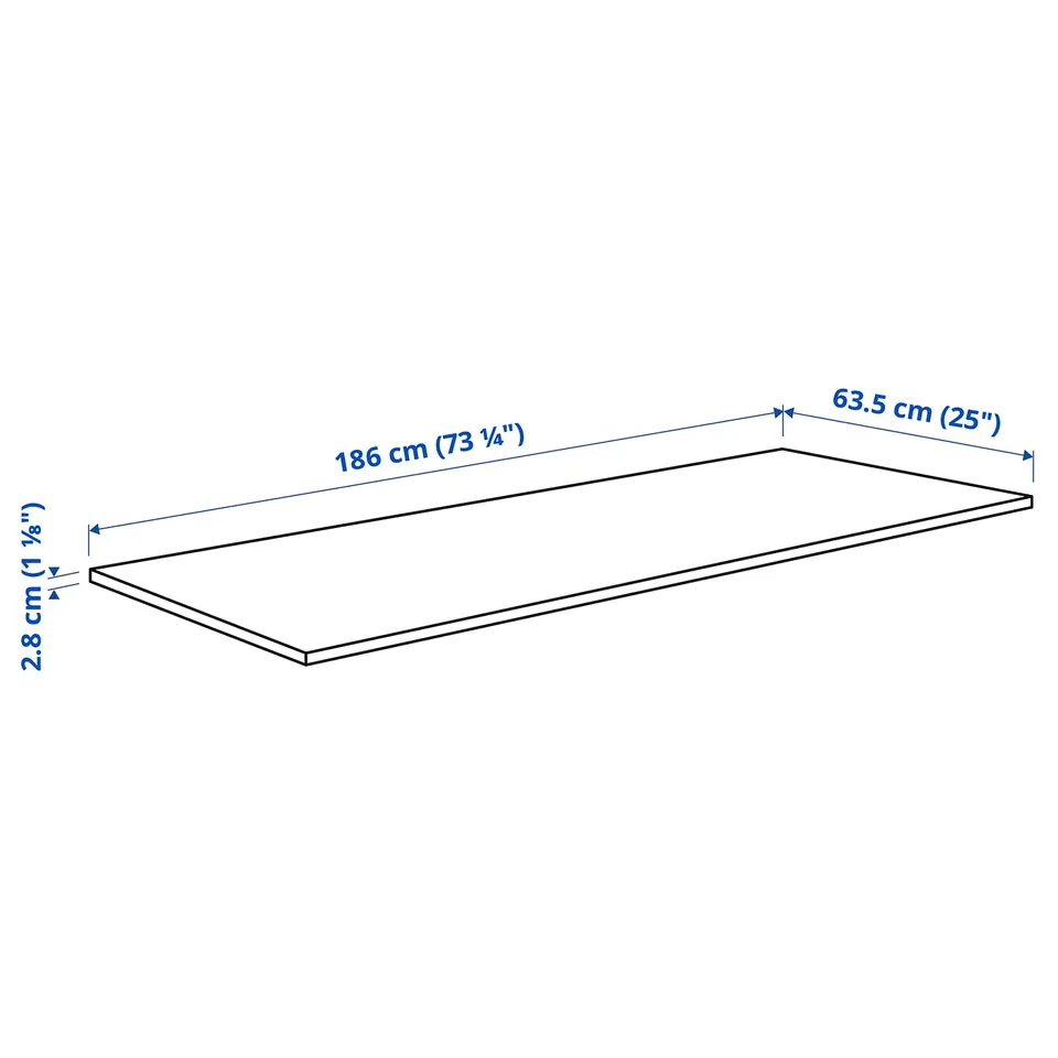 EKBACKEN Worktop, grey terrazzo effect/laminate, 186x2.8 cm