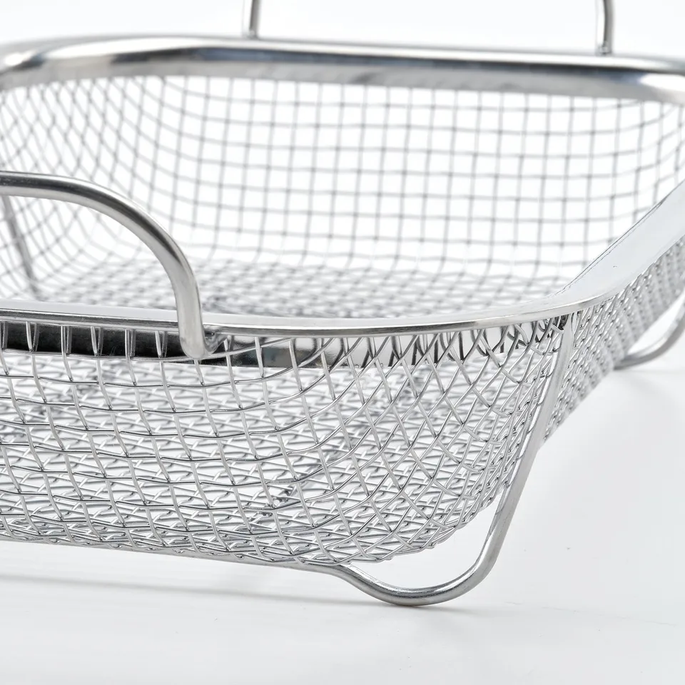 GRILLTIDER Barbecue basket, stainless steel, 33x19 cm