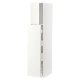 METOD / MAXIMERA hc w p-o func 1dr/4drw, white/Vallstena white, 40x60x200 cm